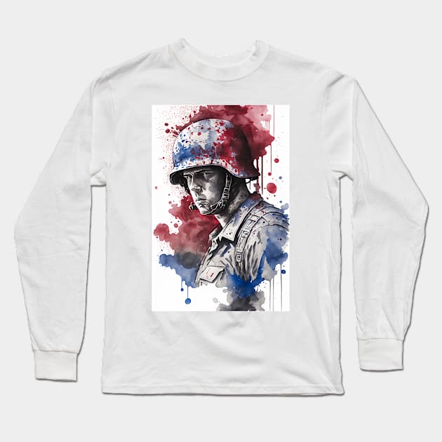 American World War Two Soldier Long Sleeve T-Shirt by TortillaChief